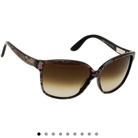 Jimmy Choo Snake Skin Sunglasses Jimmy Choo Brown JJ Snake Embossed Rectangle Sunglasses  main image 4